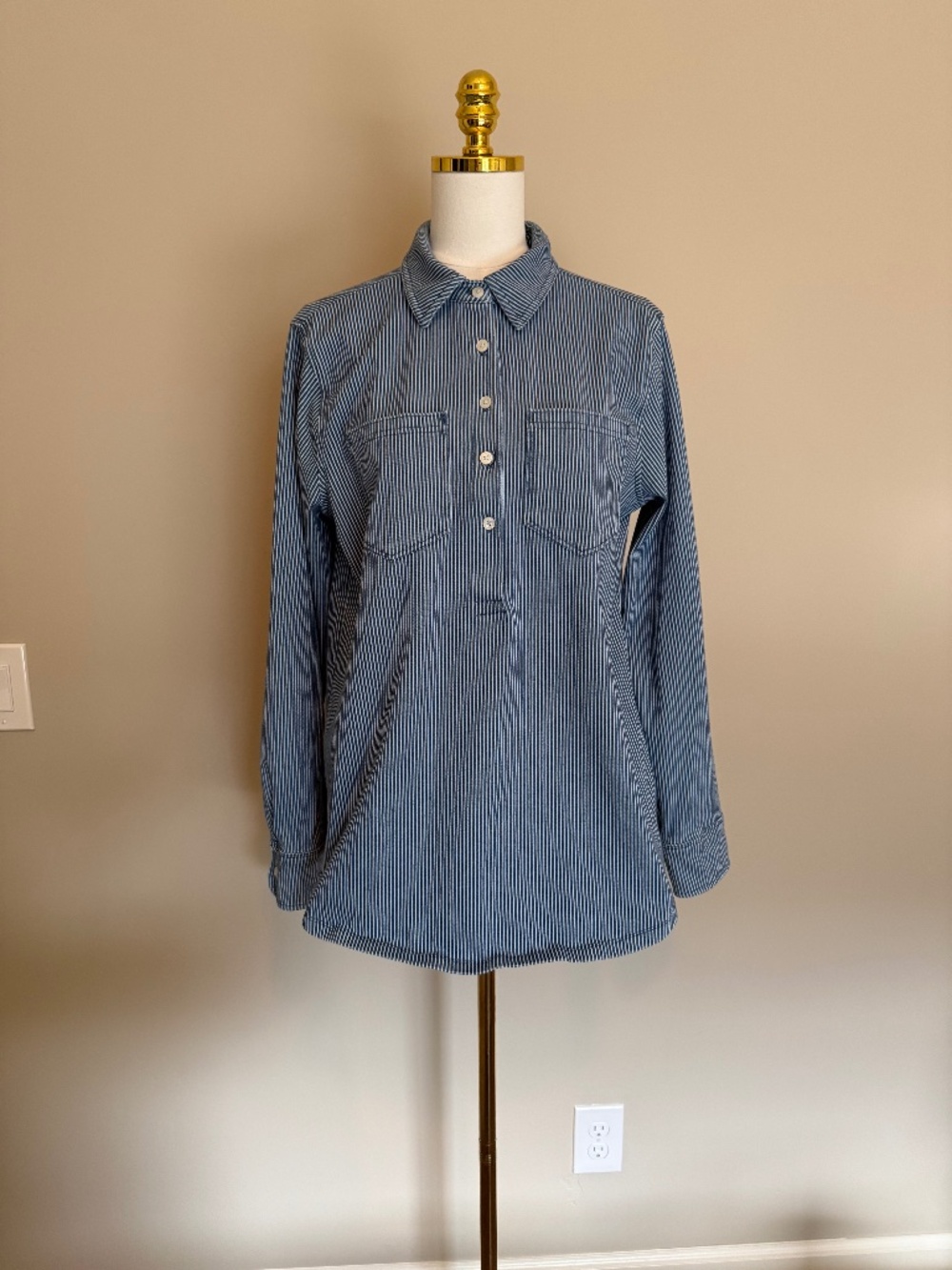 Lands End Stretch Denim Shirt